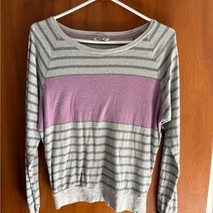 TNA Grey Pullover with Lilac Trim